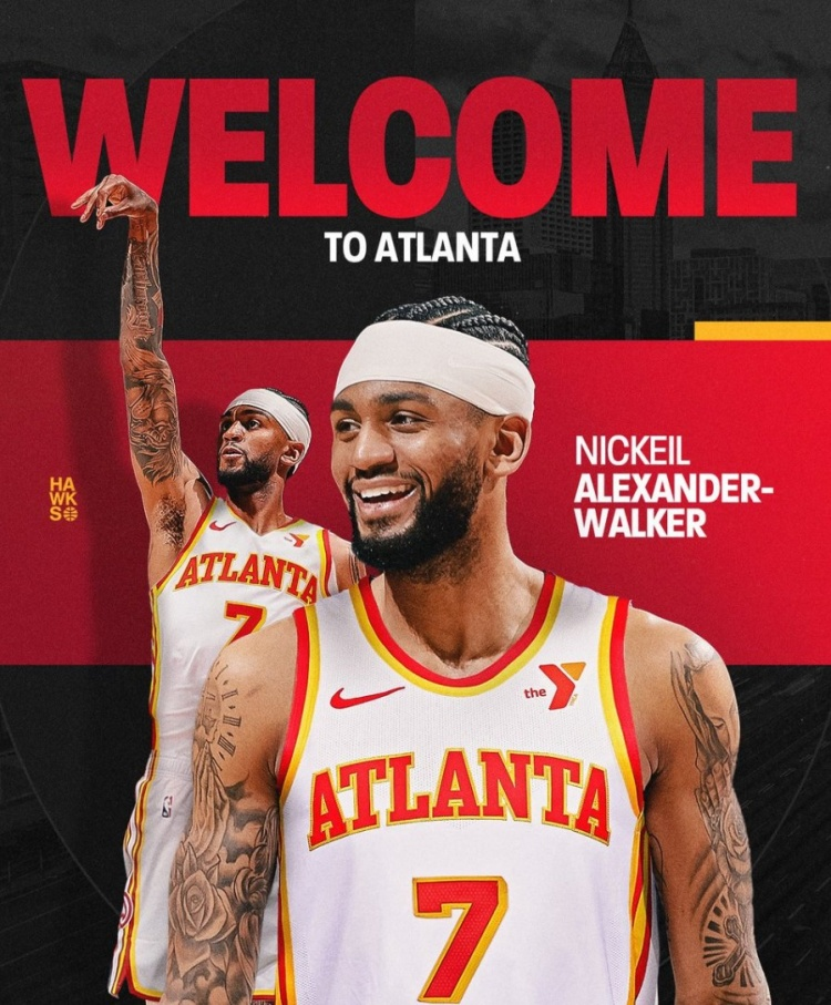 4年6200万美元！老鹰官宣：先签后换得到亚历山大-沃克